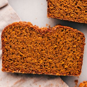 A single slice of the loaf, showcasing the delicious and fluffy interior.