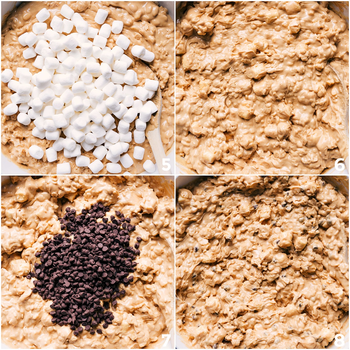 How To Make Avalanche Cookies Recipe Add marshmallows and chocolate chips to the batter, then mix everything together.