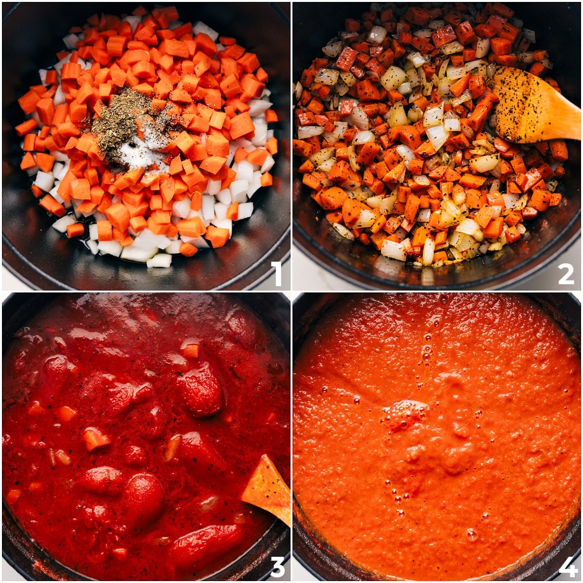 How To Make Tomato Soup Recipe Vegetables sautรฉed with seasonings, tomatoes added, then cooked and blended for smooth this tomato soup recipe.
