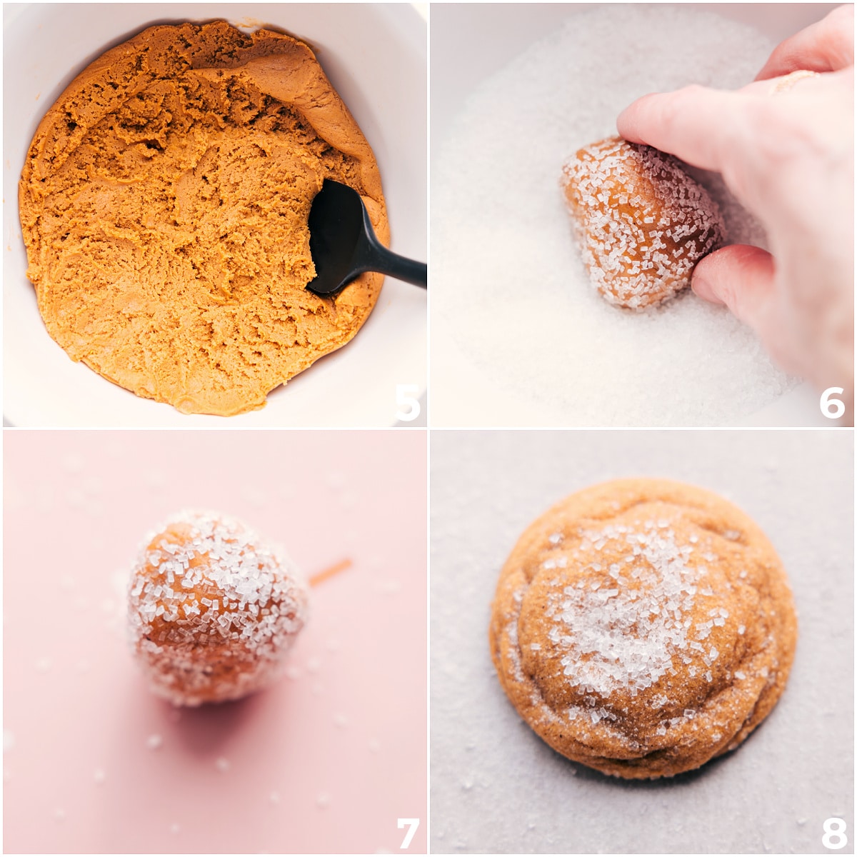 How To Make The Best Molasses Cookie Recipe Rolling out dough balls and dipping them in sparkling sugar and baking them.