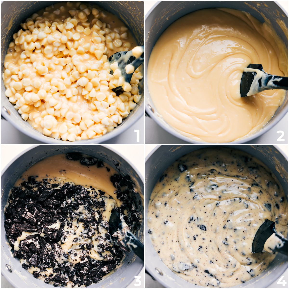 How To Make Oreo Fuge The chocolate and condensed milk melted together and then the Oreo crumbs added in for this Oreo fudge recipe.