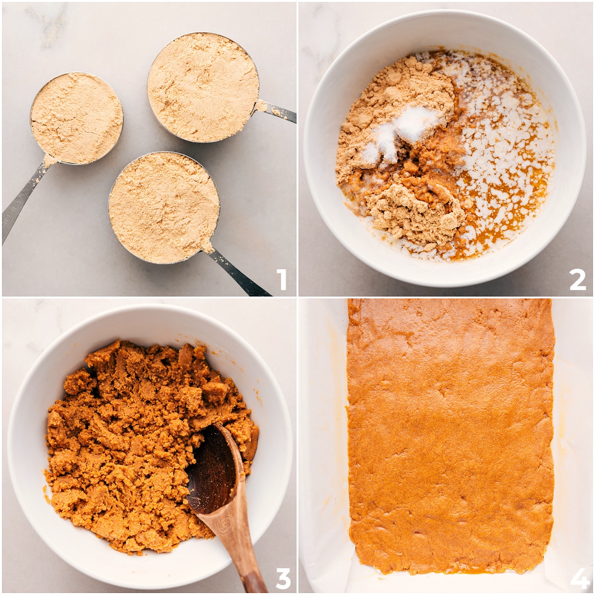 Graham Cracker Crust Recipe The graham cracker crust is mixed and spread in the pan as the base for these Magic Cookie Bars.