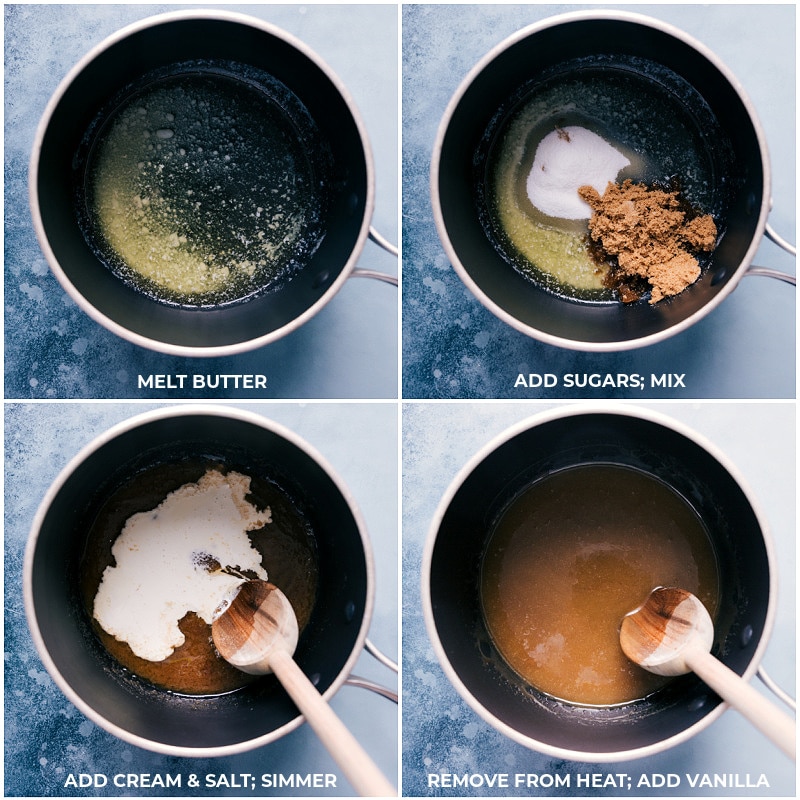 This Air Fryer Dutch Baby starts with an easy blender batter (throw everything into a blender and let it rip!) that you pour into a cake pan and "bake " in the air fryer. No cake pan? No worries! Recipe via chelseasmessyapron #breakfast #quick #easy #simple #delicious #best #berries #airfryer #dutchbaby Process shots of making the syrup