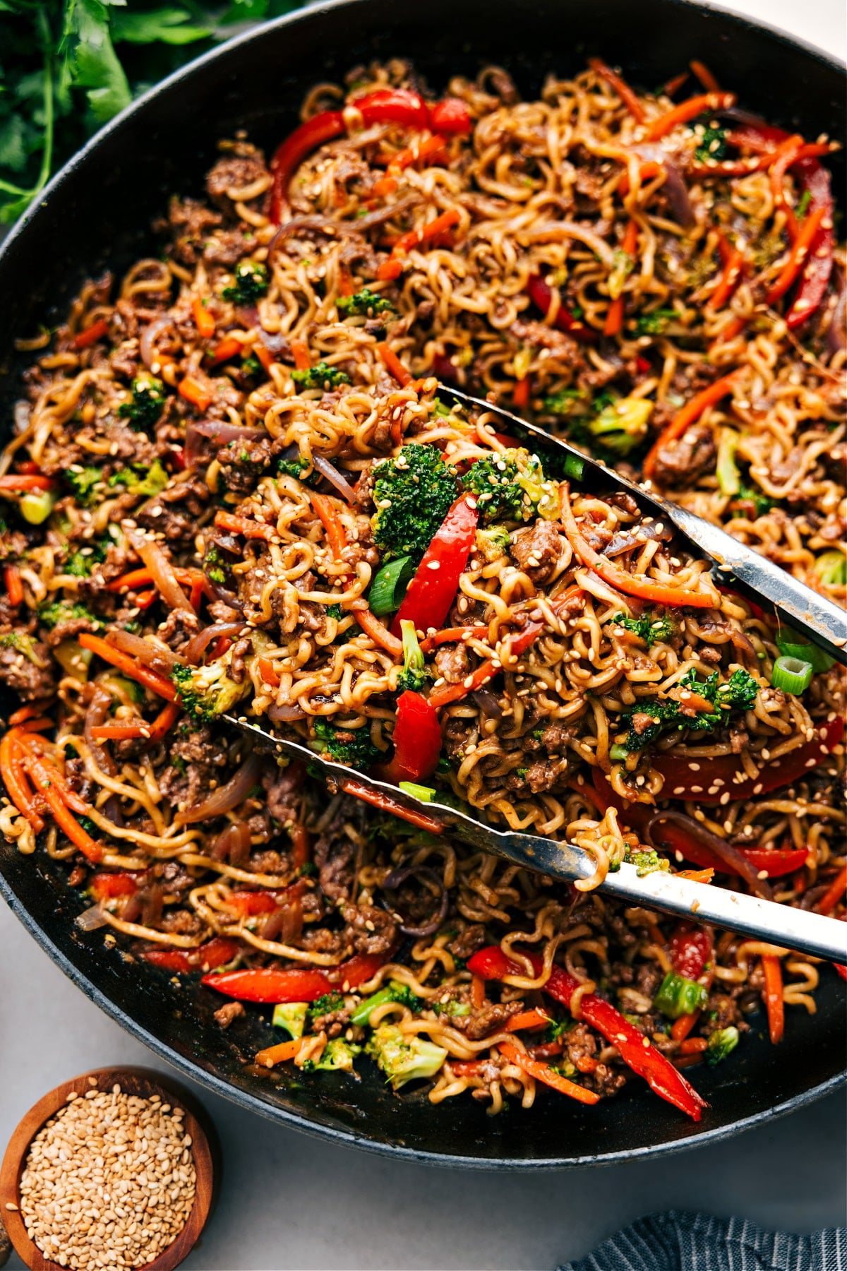 Easy And Delicious Ground Beef Ramen Recipe Ground Beef Ramen is in the pot and ready to enjoy.