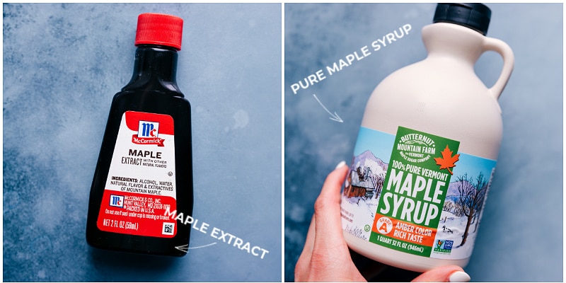 Ingredients Used In Maple Cookies Recipe The maple extract and maple syrup that's used in this maple cookies recipe dessert.