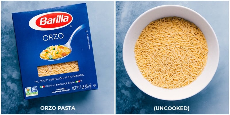 This easy, one-pot, 30-minute Creamy Pesto Orzo is loaded with ground meat, veggies, and orzo pasta. Plus: minimal chopping, minimal dish clean-up, and minimal hands-on time. Recipe via ChelseasMessyApron #dinner #quick #easy #simple #best #peas #corn #comfortfood #kidfriendly #creamy #pesto #orzo Orzo used in this recipe