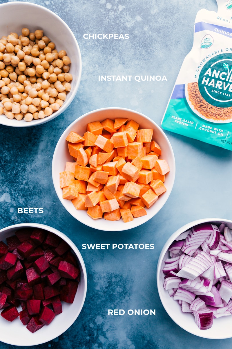 Try Sheet Pan Quinoa Pilaf! Recipe via ChelseasMessyApron #dinner #quick #easy #simple #best #onepan #avocado #healthy #whole #whole30 #quinoa #pilaf Ingredient shot: main ingredients in this recipe