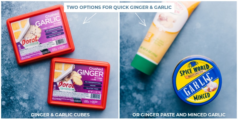 Coconut Curry Lentils are ridiculously quick and simple to make! To have these saucy, tasty lentils on the table in a hurry, we use a few shortcuts including already minced ginger & garlic, canned lentils, and a simple seasoning blend. Recipe via ChelseasMessyApron #dinner #quick #easy #simple #clean #cleaneating #30minutes #onepot #seasonings #coconut #curry #lentils Ingredient shots-- images of the garlic and ginger used in this dish