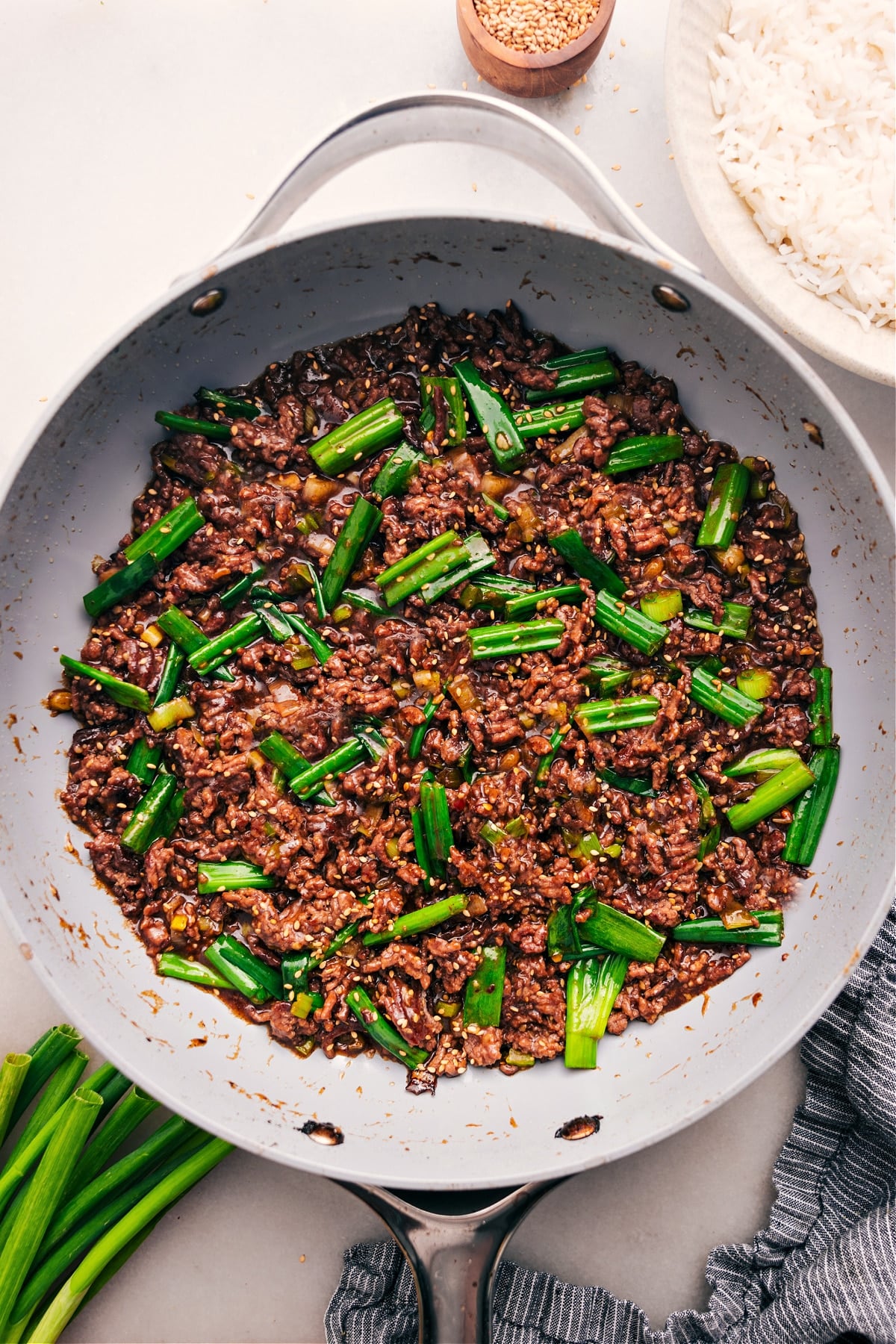 The Perfect Meal Prep: Mongolian Ground Beef Mongolian Ground Beef in the pot, ready to serve over white rice.