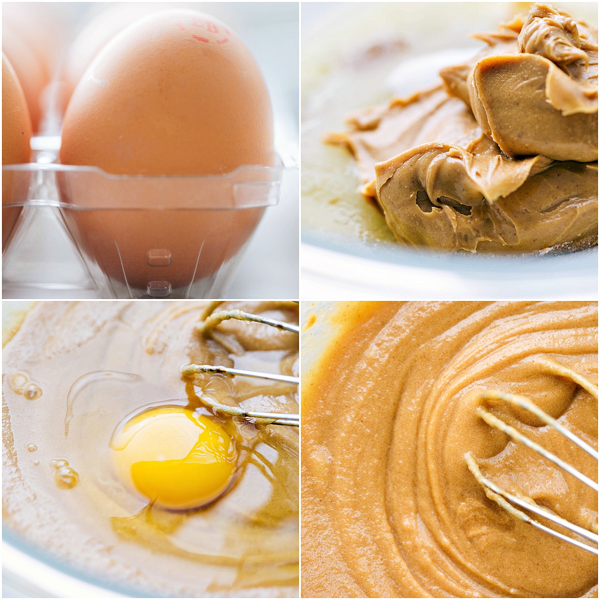 How To Make Chewy Peanut Butter Cookies The dough being mixed together in a large bowl for this dessert.