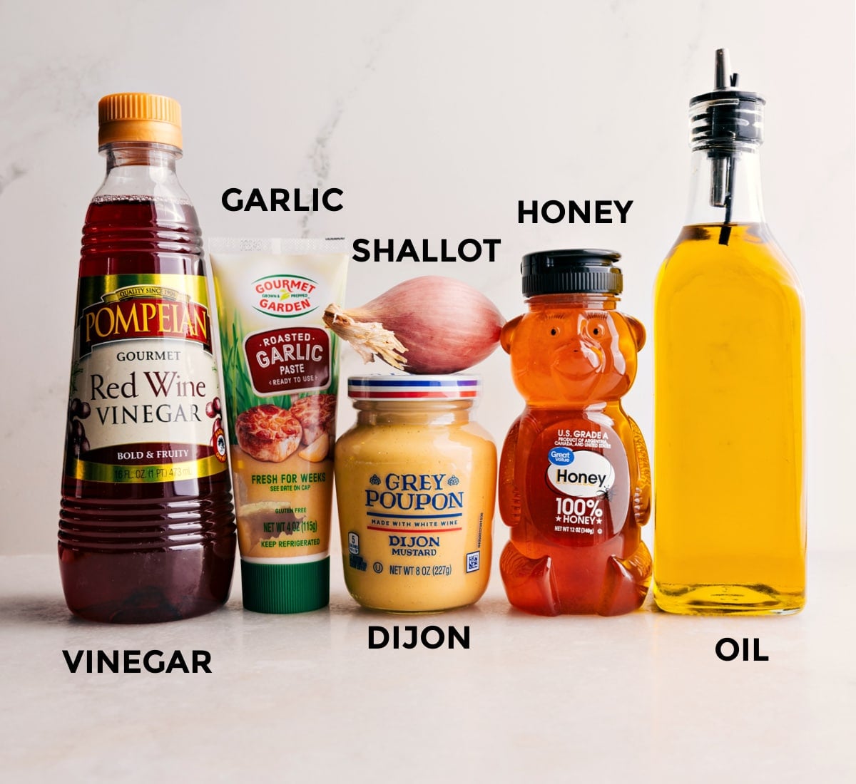 Simple Dressing For A Garden Salad Prep the honey, oil, shallot, Dijon mustard, garlic, and red wine vinegar for the quick and simple dressing used in this garden salad.