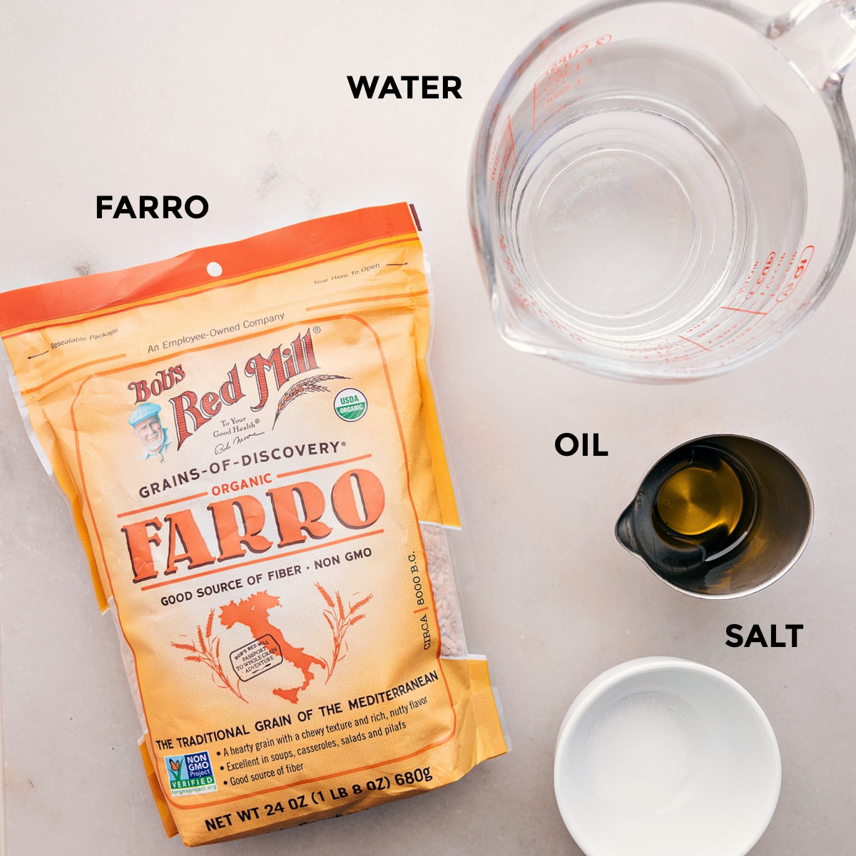 Ingredients In The Best Cooked Farro Recipe This recipe uses four simple ingredients: farro, water, oil, and salt.