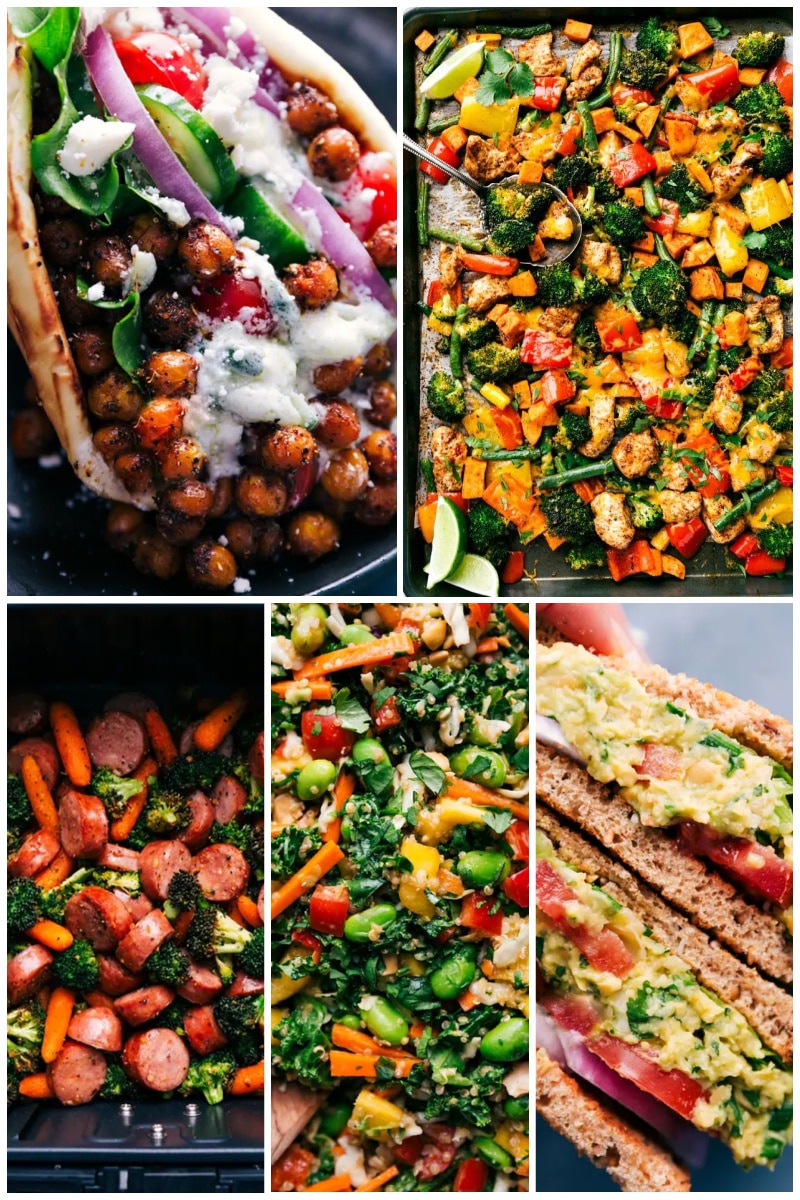 30 delicious healthy dinner recipes all compiled together to help save you hours of searching to meal plan! #dinner #quick #easy #simple #best #familyfriendly #kidfriendly #cleaneating #wholefood #healthy #dinner #recipes Images of quick dishes for two people