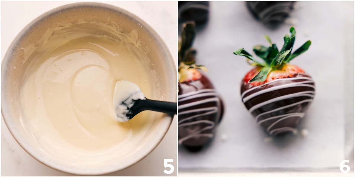 Adding A White Chocolate Drizzle To This Chocolate Covered Strawberries Recipe White chocolate melted and drizzled on top of this treat.