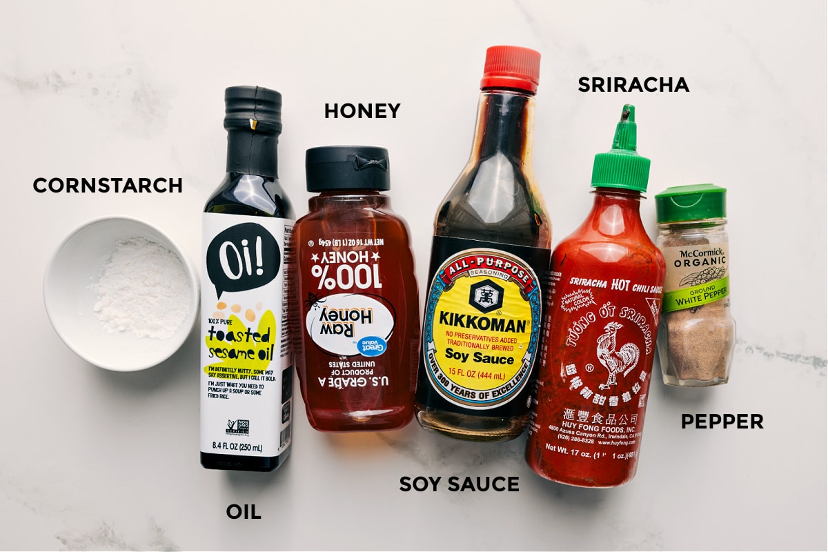 Flavorful And Delicious Sauce For Honey Garlic Shrimp The sauce ingredients for this honey garlic shrimp laid out to whisk together quickly.