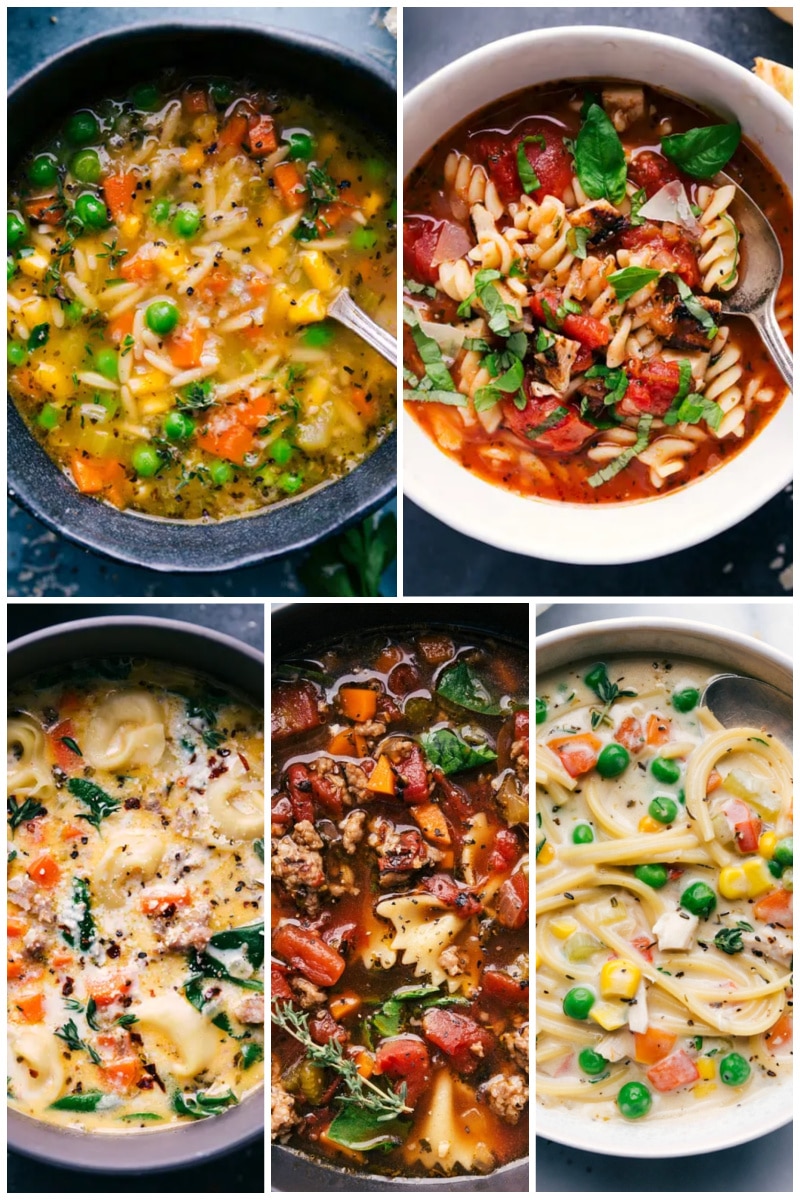 If I had to pick the type of food that everyone loves, it would have to be pasta. So many recipes use pasta, regardless of the area of the world where they originate. Collage of Pasta Soup Recipes