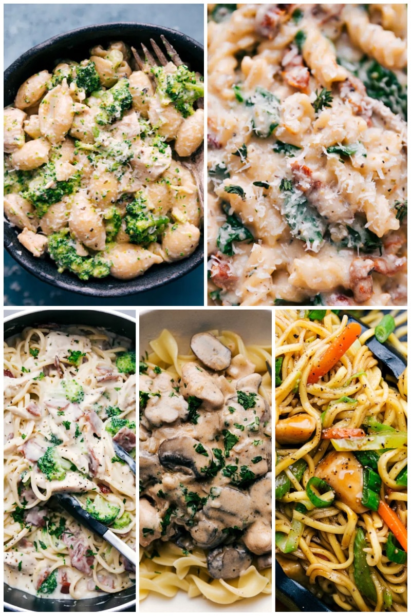 If I had to pick the type of food that everyone loves, it would have to be pasta. So many recipes use pasta, regardless of the area of the world where they originate. Collage of Chicken Pasta Recipes
