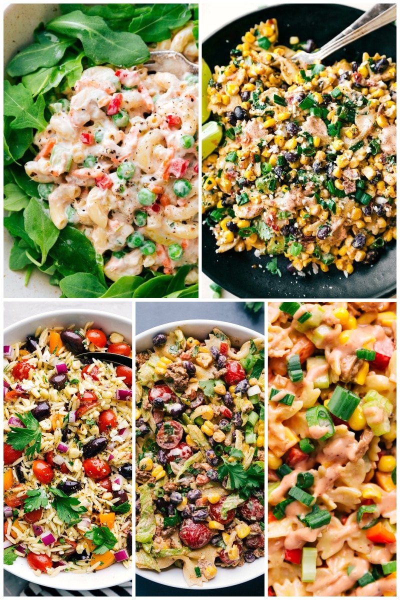 If I had to pick the type of food that everyone loves, it would have to be pasta. So many recipes use pasta, regardless of the area of the world where they originate. Collage of Pasta Recipes for BBQs