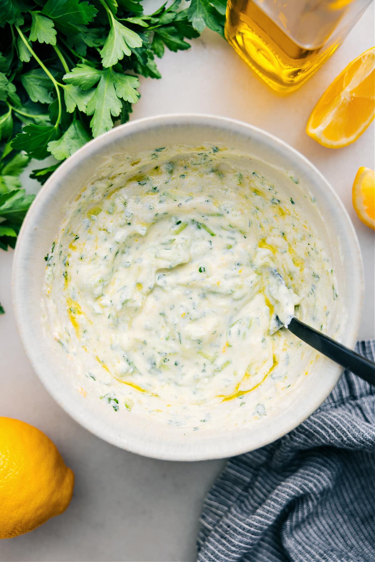 Tzatziki Sauce recipe is in a bowl, ready to enjoy.