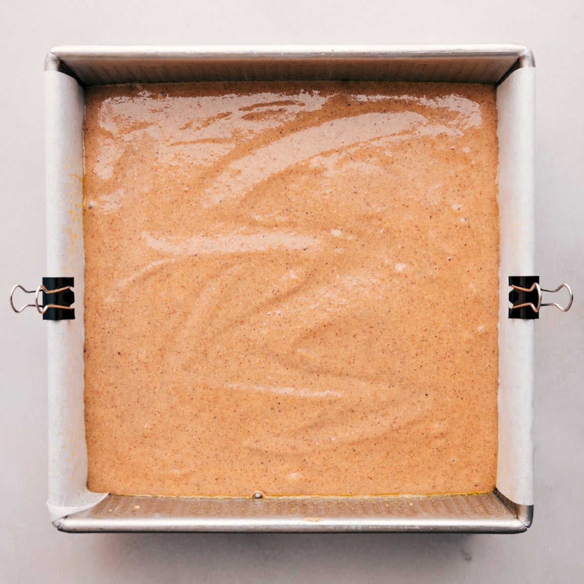 Blender Healthy Apple Cake Spread the batter into a prepared pan to bake.