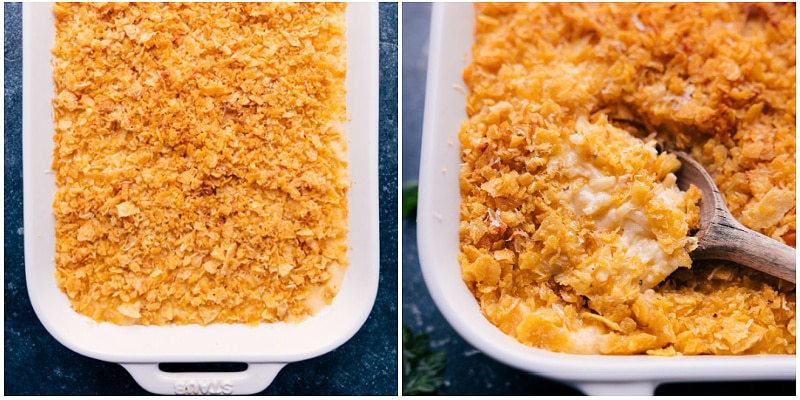 Enjoy Creamy And Delicious Funeral Potatoes Freshly baked Funeral Potatoes.