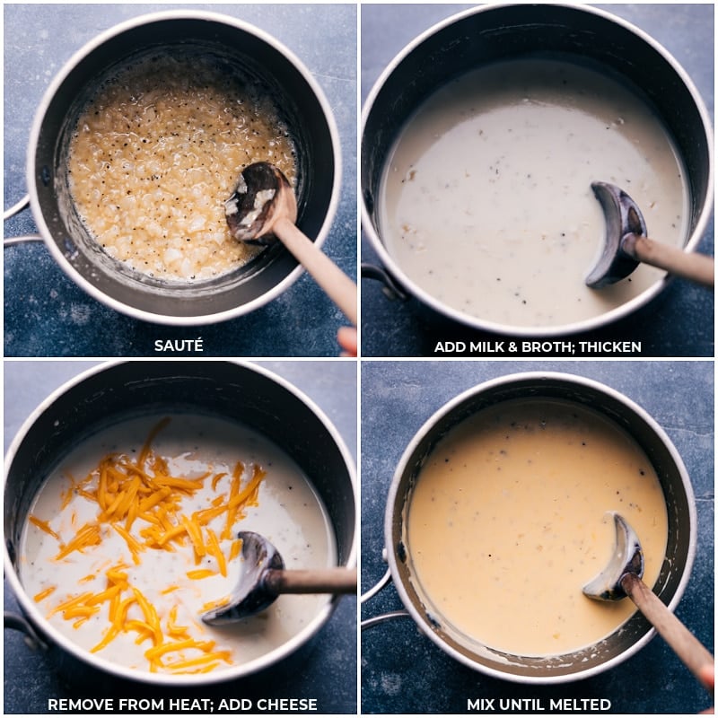 How To Make Cream Sauce For Funeral Potatoes Creamy base ingredients cook together.