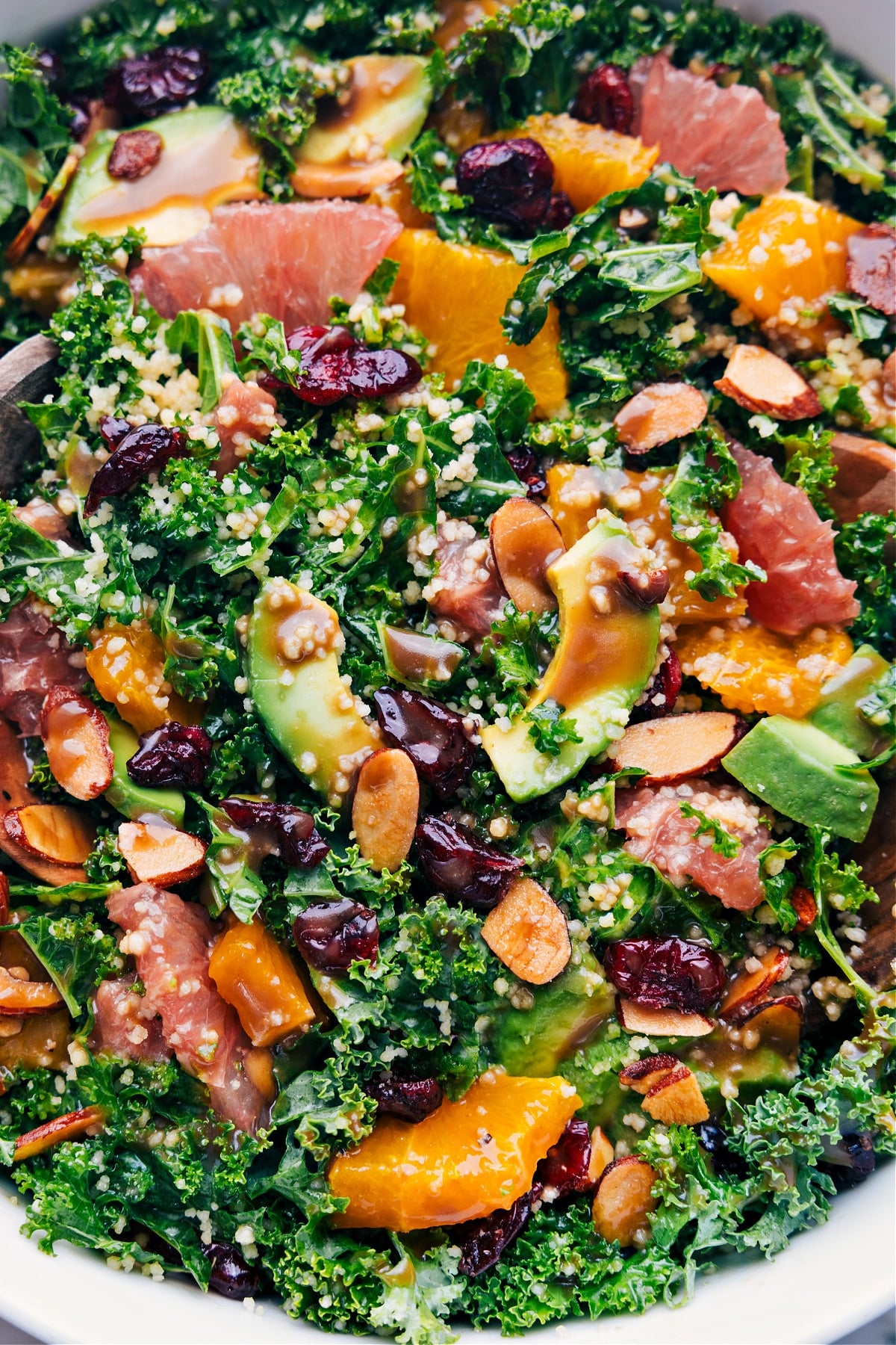 Making The Best Grapefruit Salad The assembled dish in a bowl ready to be served and enjoyed.