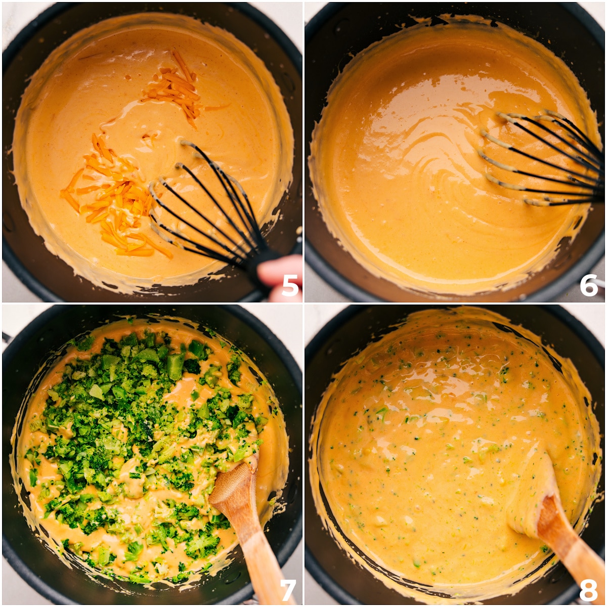 The Best Cheesy Sauce For Baked Potatoes Whisk the cheese sauce in a pot, then stir in the cheese and broccoli.