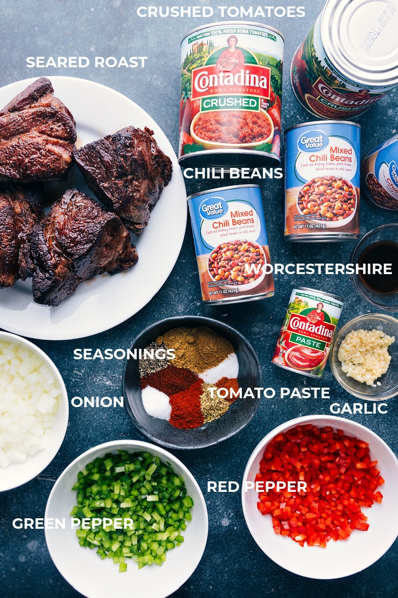 Treat your taste buds to a feast with our delectable Chili Con Carne recipe! A tantalizing blend of chili spices and a touch of heat create a warm and comforting meal that's sure to satisfy. Serve it up with your favorite toppings and dive into a delicious bowl of the best chili ever! Recipe via chelseasmessyapron #dinner #quick #easy #simple #familyfriendly #kidfriendly #mexican #chili #concarne Ingredient shot-- image of all the ingredients used in this dish