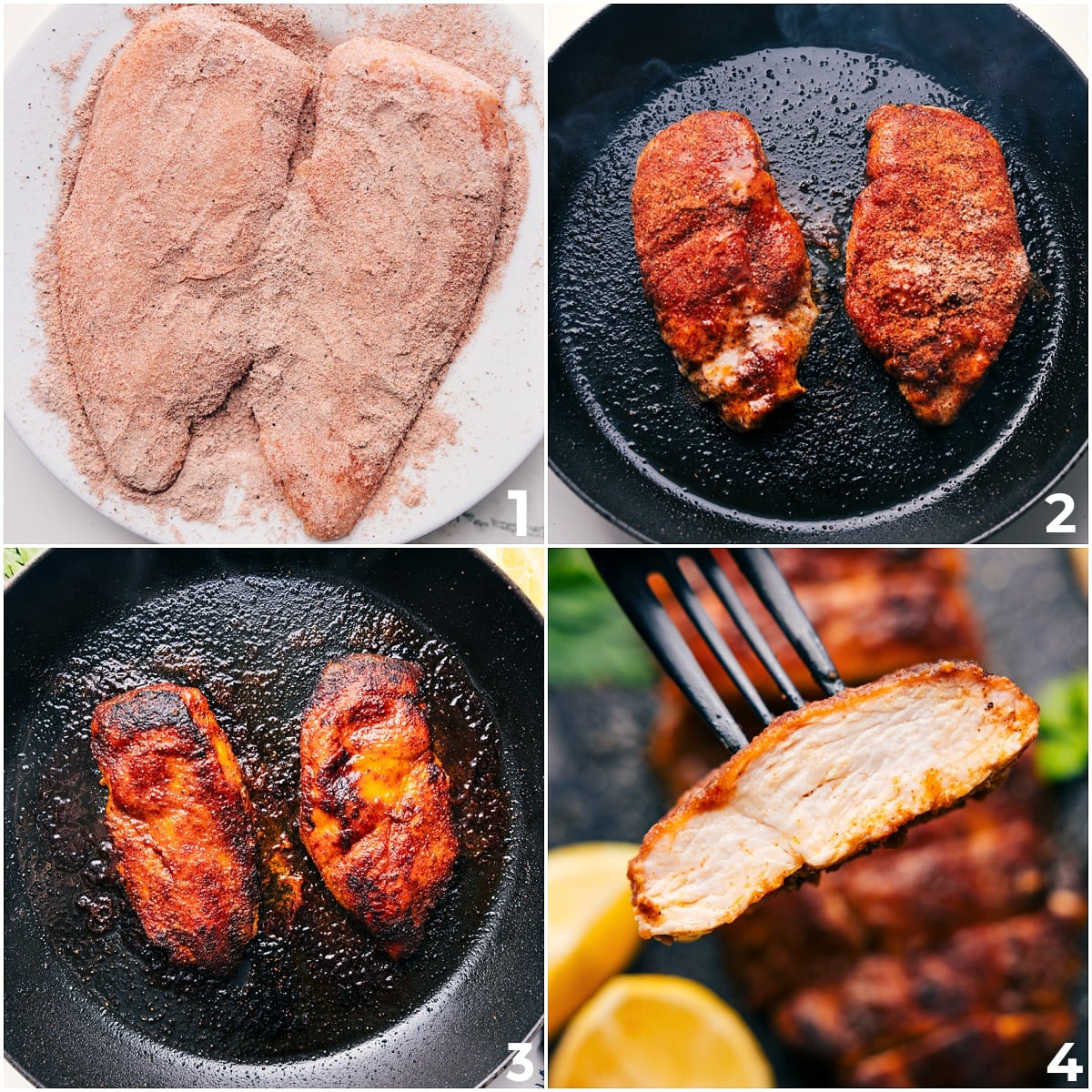 Here's our simple and delicious way to make Baked Chicken Breasts! Enjoy the chicken right out of the oven or shred, chop, or dice this chicken and use as needed! Recipe via chelseasmessyapron #dinner #quick #easy #simple #familyfriendly #kidfriendly #onepan #easycleanup #protein #baked #chicken #breasts This baked chicken breast is oiled, seasoned, and seared to perfection in the oven.