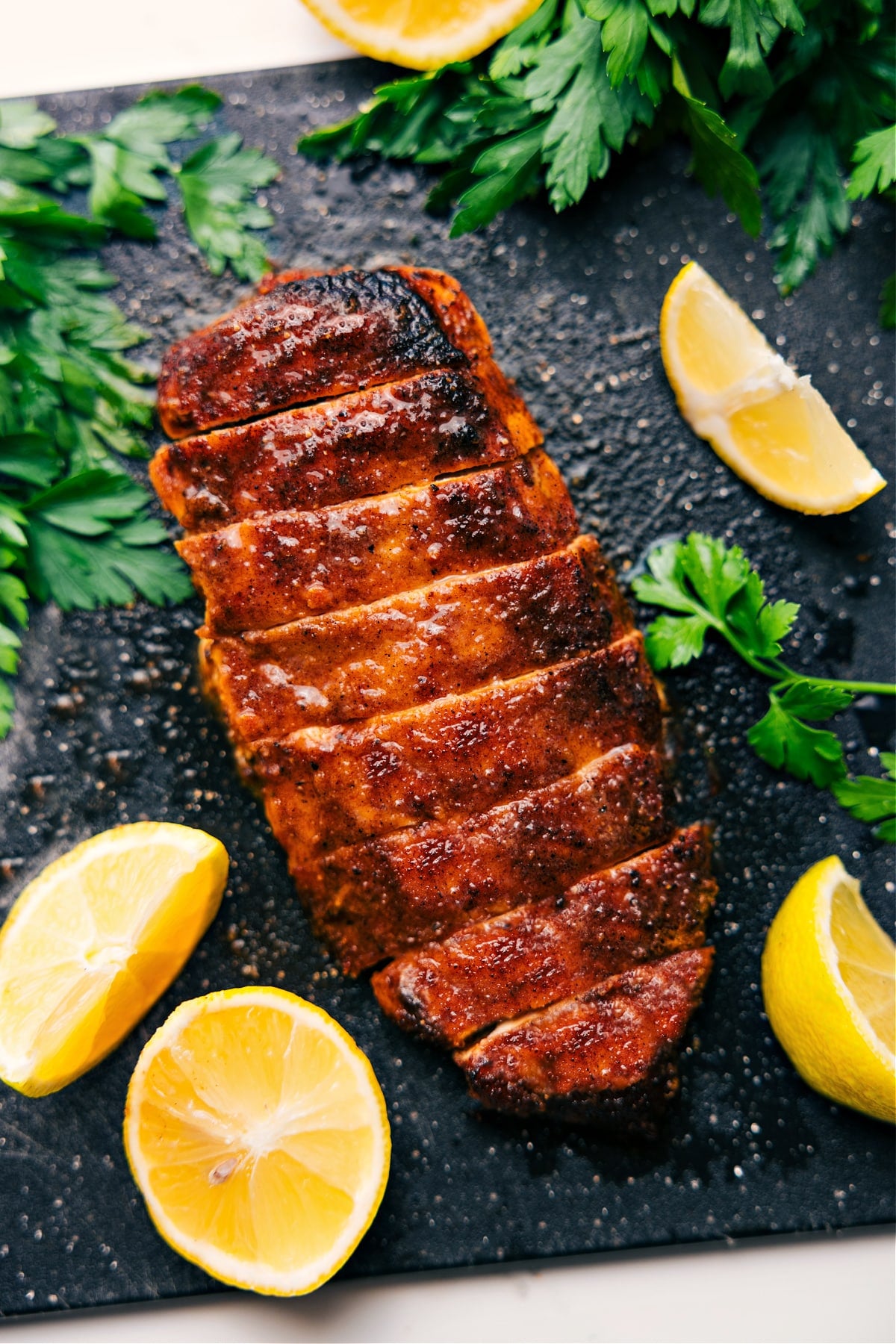 Baked Chicken Breast fresh out of the oven sliced up to enjoy.