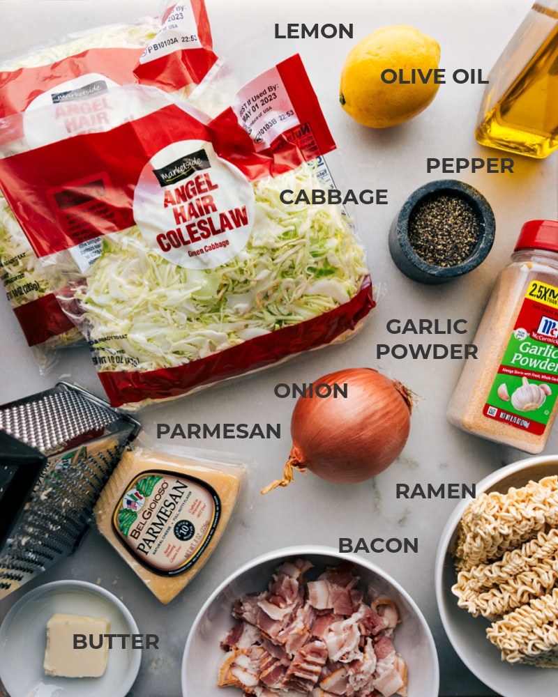 If you're looking for a new and delicious way to jazz up your ramen noodles, then you're in for a treat with this Fried Cabbage Ramen recipe! This jazzed-up ramen will quickly become a new favorite in your recipe collection! Recipe via chelseasmessyapron #dinner #quick #easy #simple #noodles #asian #stirfry #fried #cabbage #ramen Ingredient shot-- image of all the ingredients used in this dish