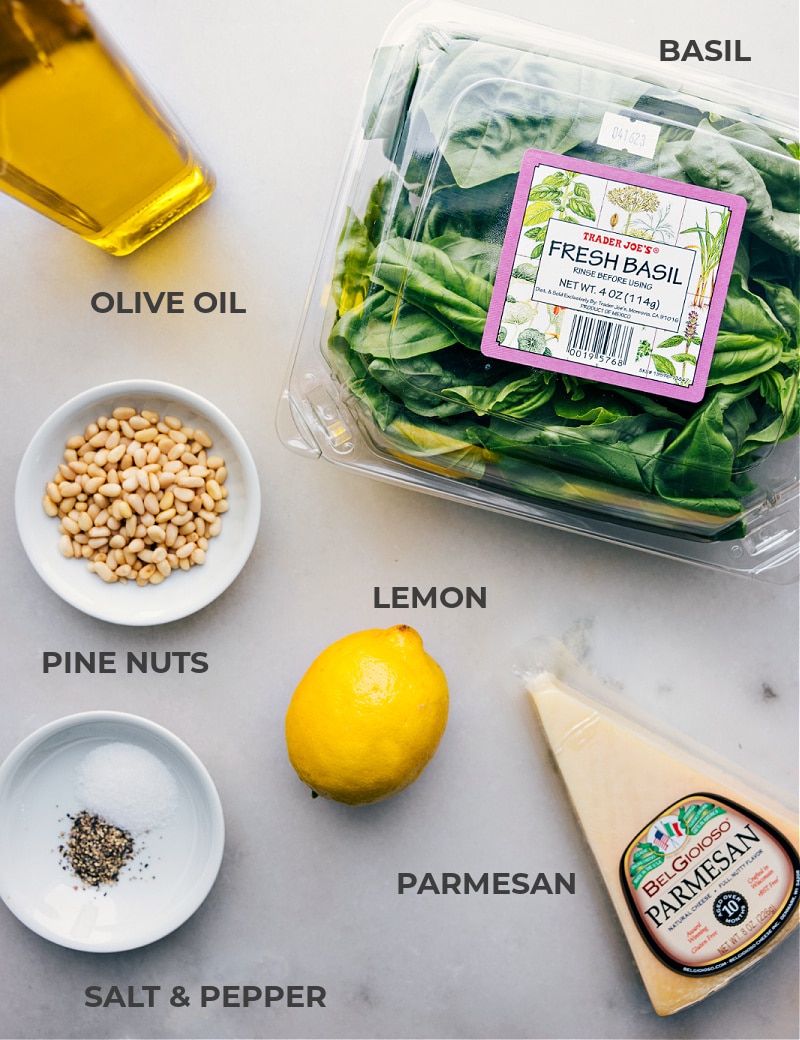 A great Pesto Recipe can transform any dish into a culinary masterpiece, and I'm excited to share with you my take on the classic recipe. It's easy to make and bursting with flavor! Recipe via chelseasmessyapron #sauce #best #quick #easy #simple #healthy #wholefoods #pesto #recipe Ingredient shot-- image of all the ingredients used in this Pesto Recipe