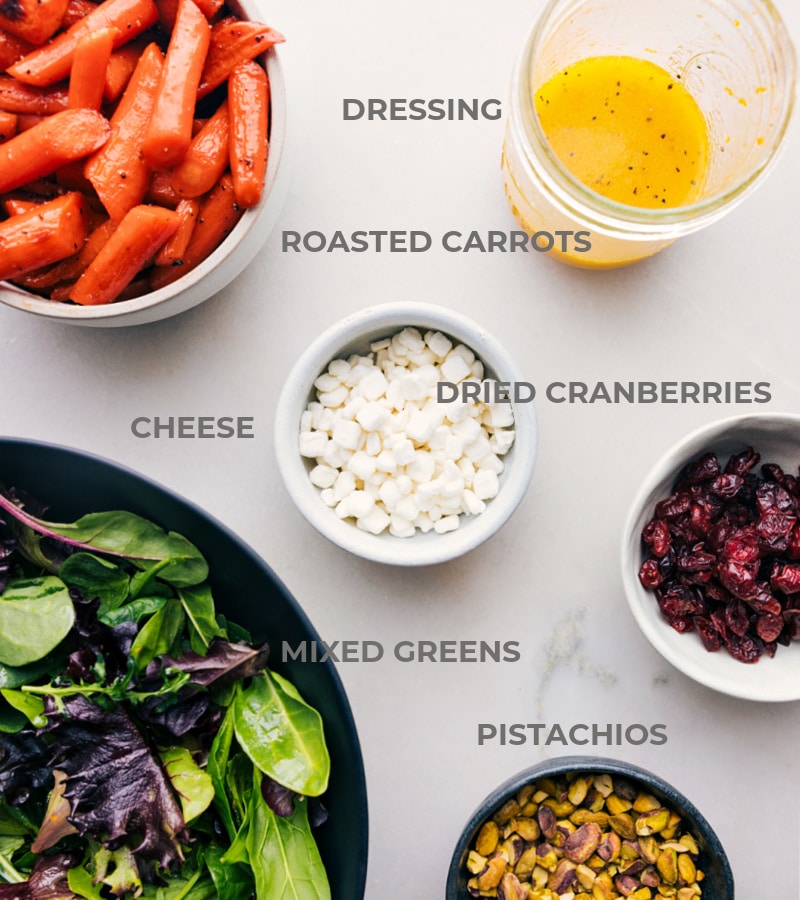 Ingredients In Carrot Salad All the ingredients in this recipe prepped out for easy assembly.