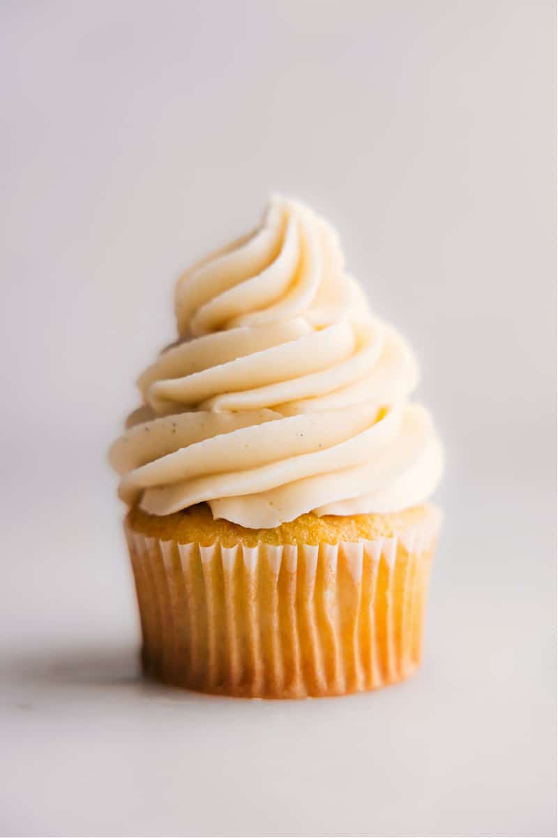 Image of a cupcake topped with Vanilla Frosting