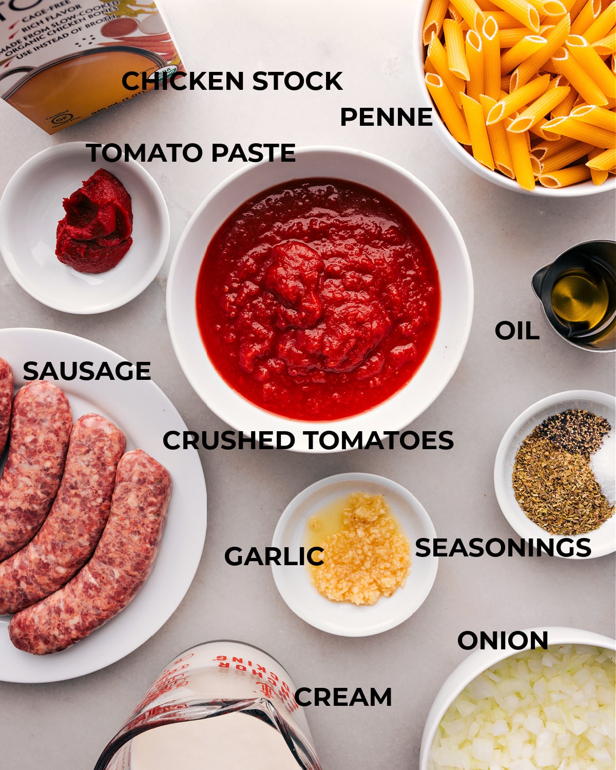 Gathered Ingredients for the Recipe All Ingredients for the Recipe Gathered Together.