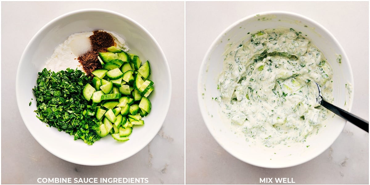 Mixing Sauce Ingredients for Indian Ground Turkey Recipe The sauce ingredients being combined and mixed well to create the delicious and complimentary sauce for this recipe.