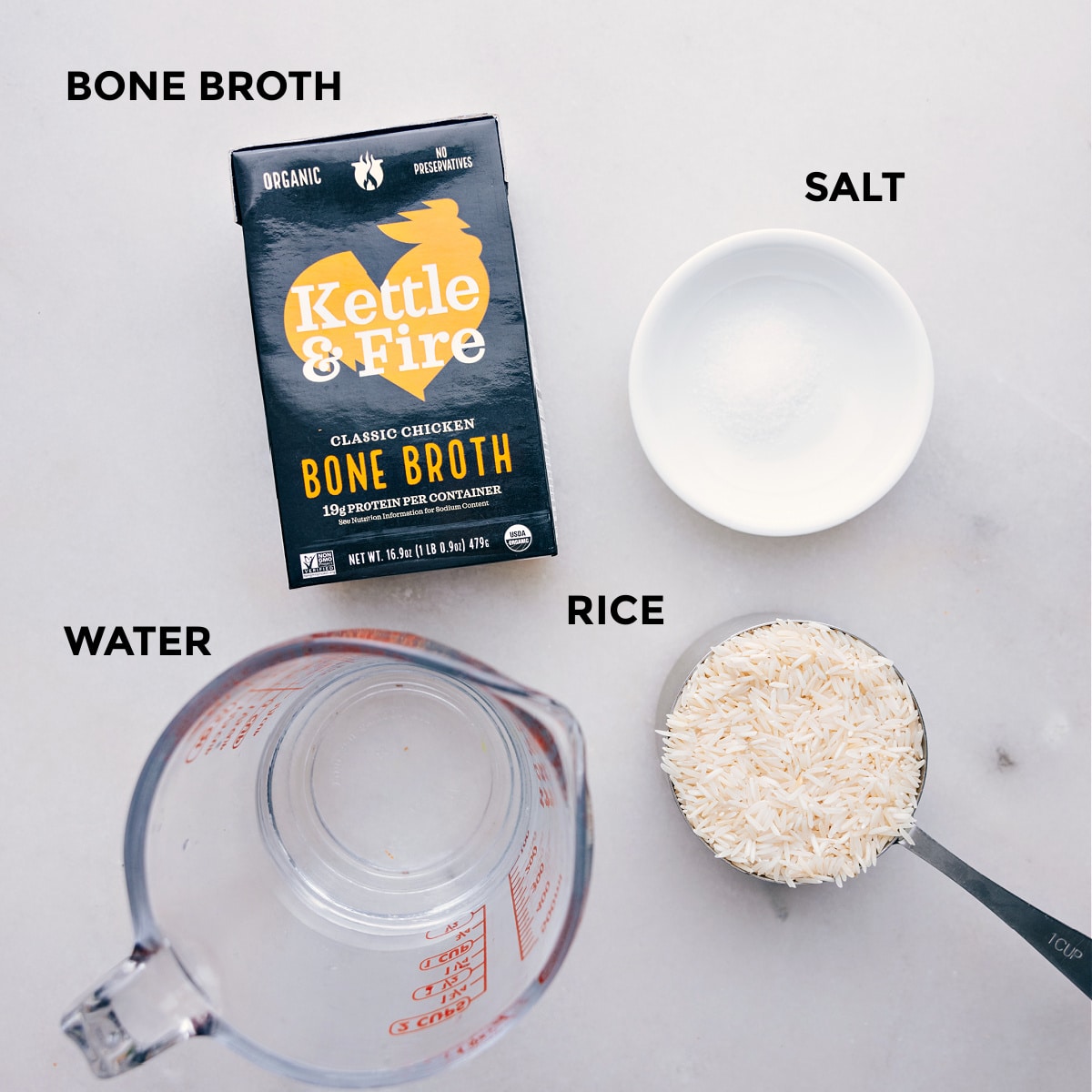 Bone Broth Rice Is The Best All the ingredients prepped out for easy assembly.