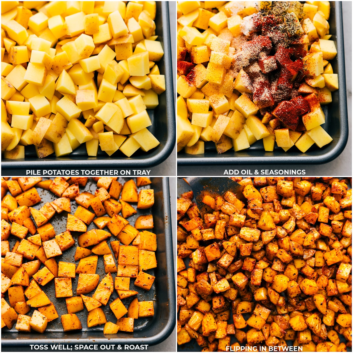 The All Time Best Breakfast Potatoes Process shots of Breakfast Potatoes being prepared