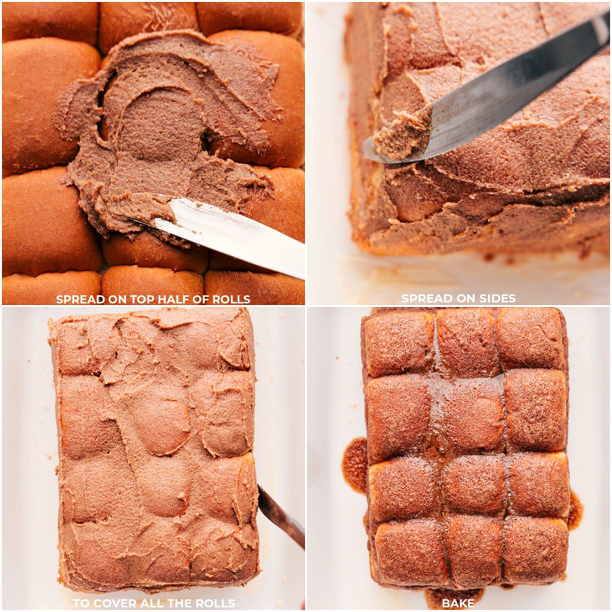 Hawaiian Cinnamon Rolls The cinnamon sugar mixture being spread over everything and it all being baked.