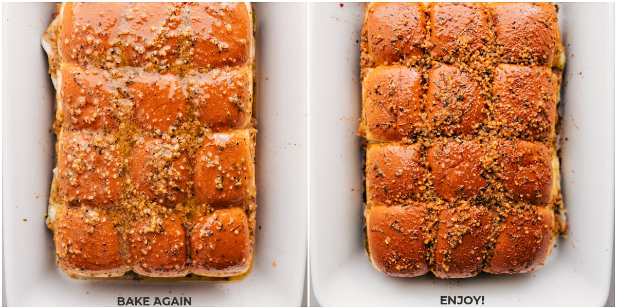 Our Favorite Philly Cheesesteak Sliders The Philly Cheesesteak Sliders being baked.