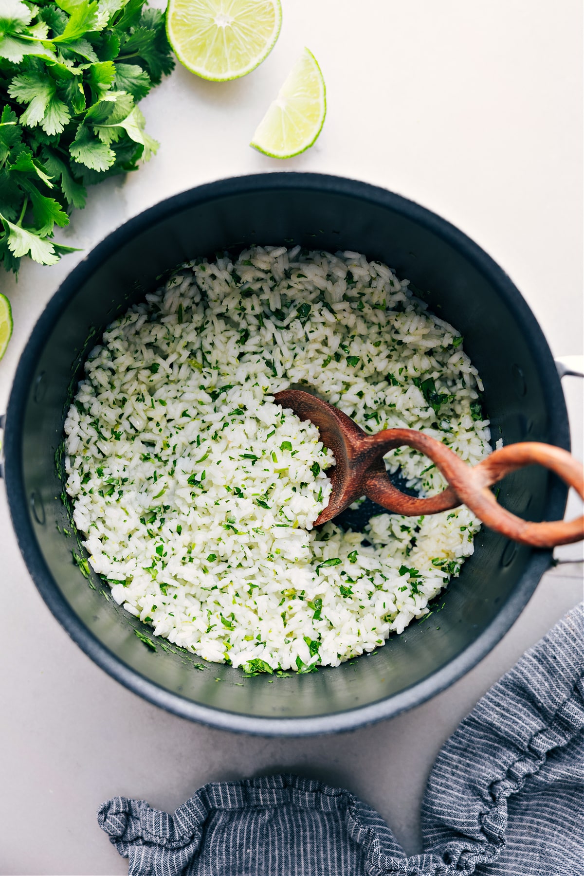 Cilantro Lime Rice Cilantro-Lime Rice in the pot ready to be served.