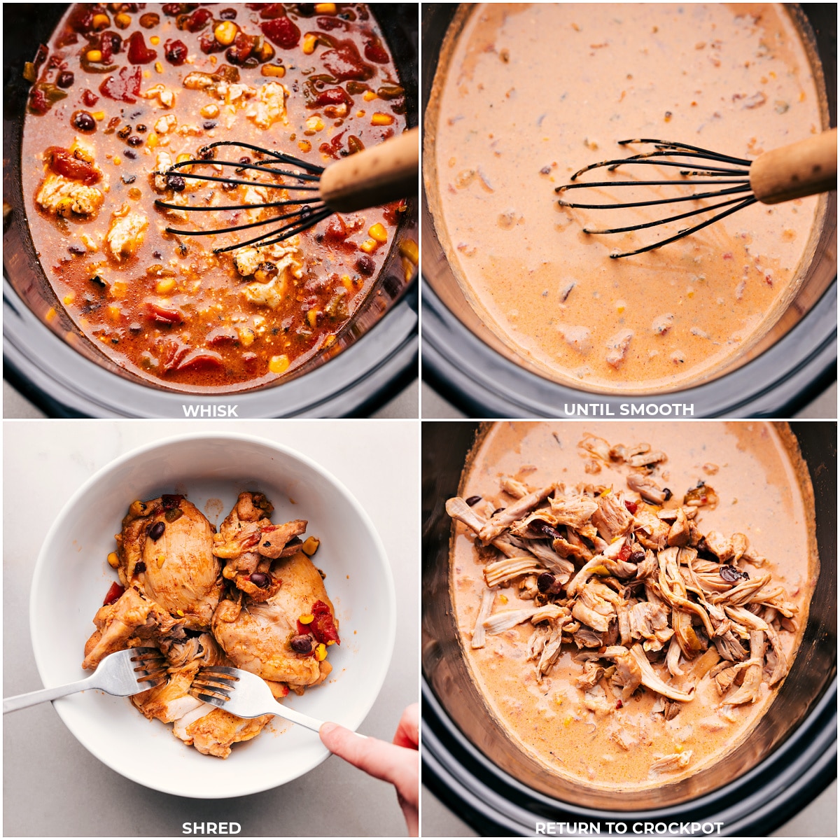 Crack Chicken Chili Is The Best The meat being removed and shredded, then added back in.