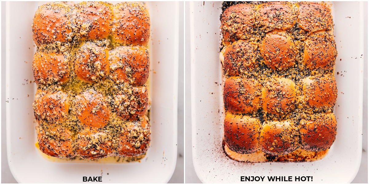 Favorite Turkey Sliders Turkey Sliders before and after baking