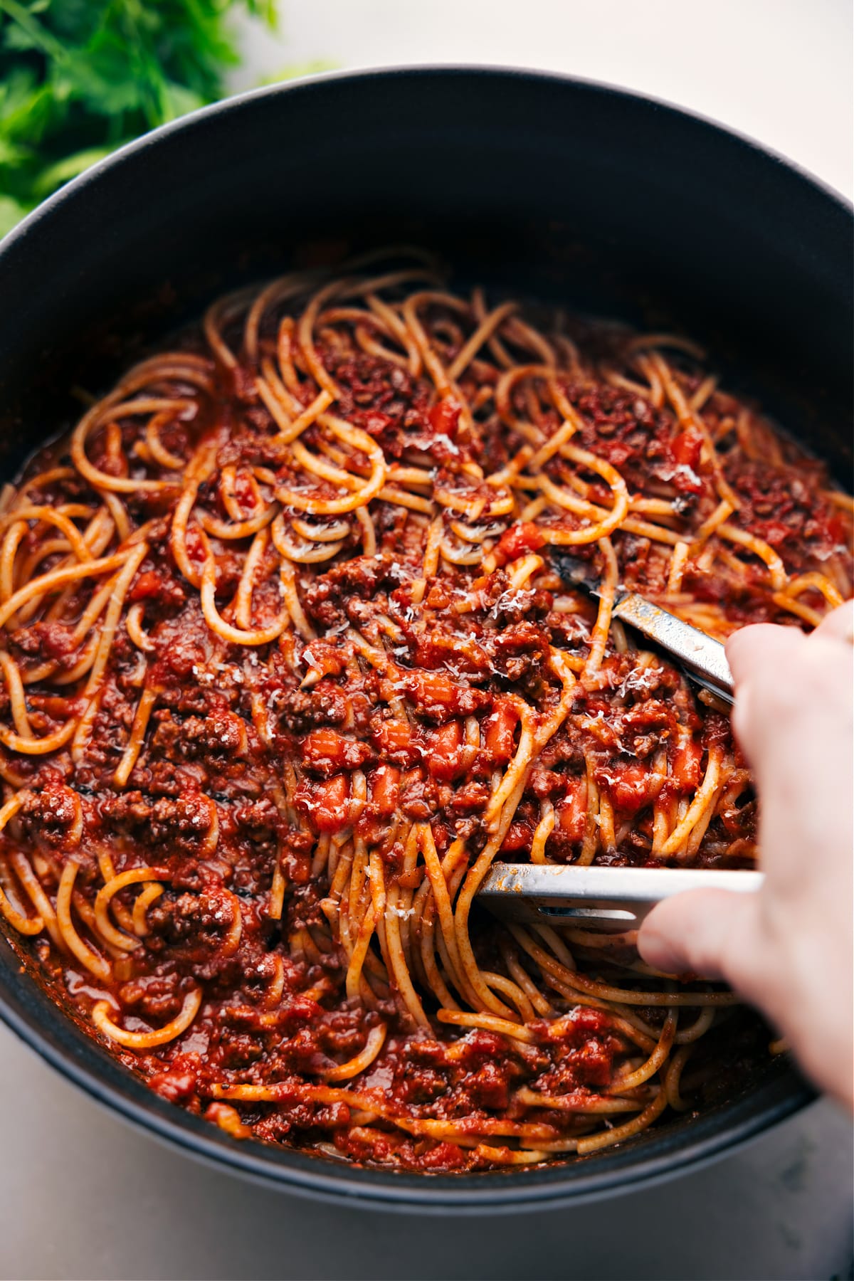 How To Make Spaghetti Bolognese Spaghetti Bolognese recipe in the pot.