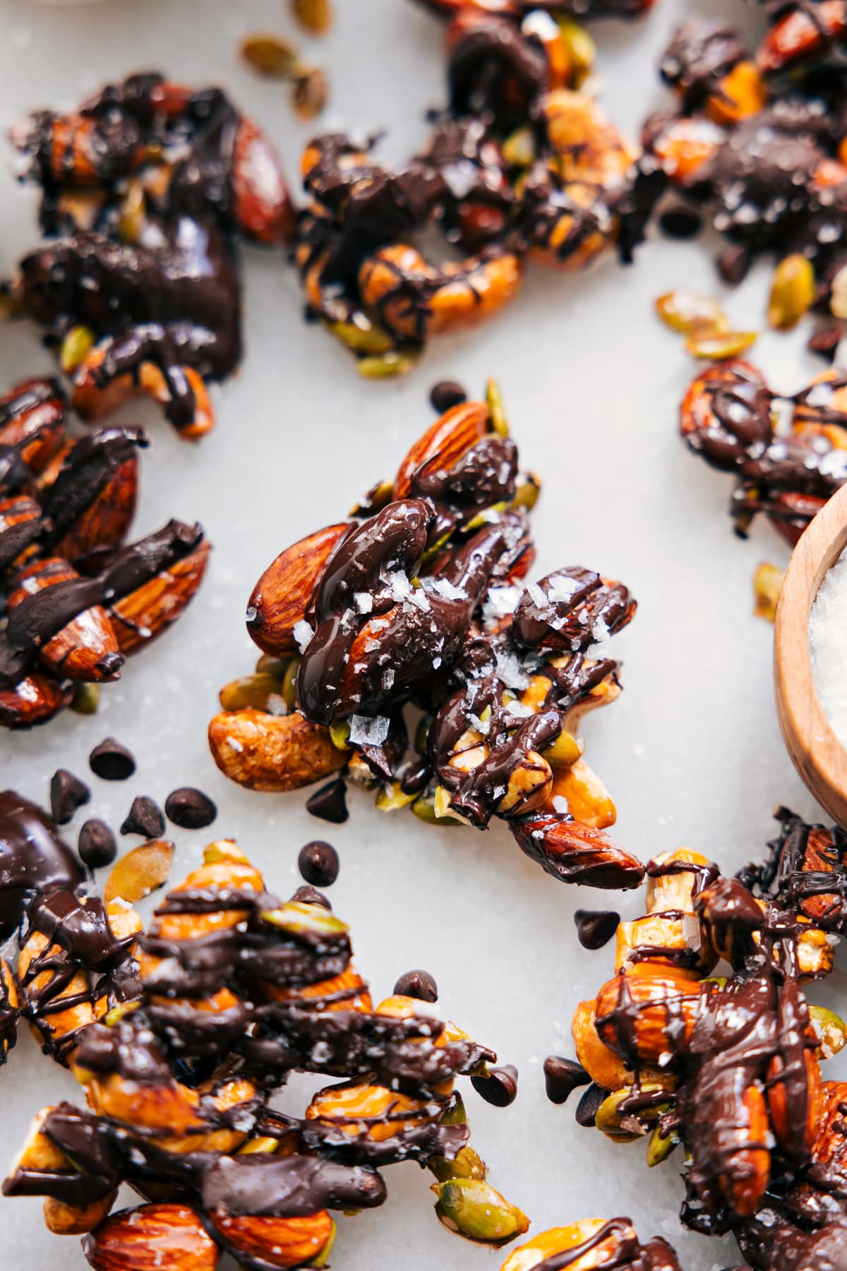 The Best Easy Healthy Nut Bark Recipe The healthy nut bark broken up in little pieces for a quick and delicious snack.