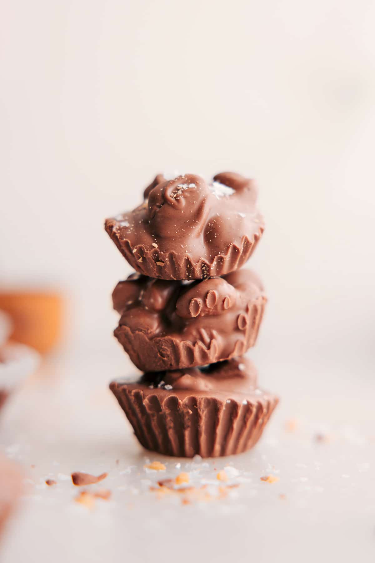 The Best And Easiest Crockpot Candy Crockpot candy stacked on top of each other.