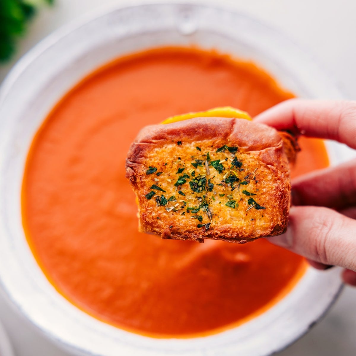 The Ultimate Soup Dipper, Mini Grilled Cheese Mini grilled cheese, ready to be dipped into tomato soup—the ultimate soup dipper!