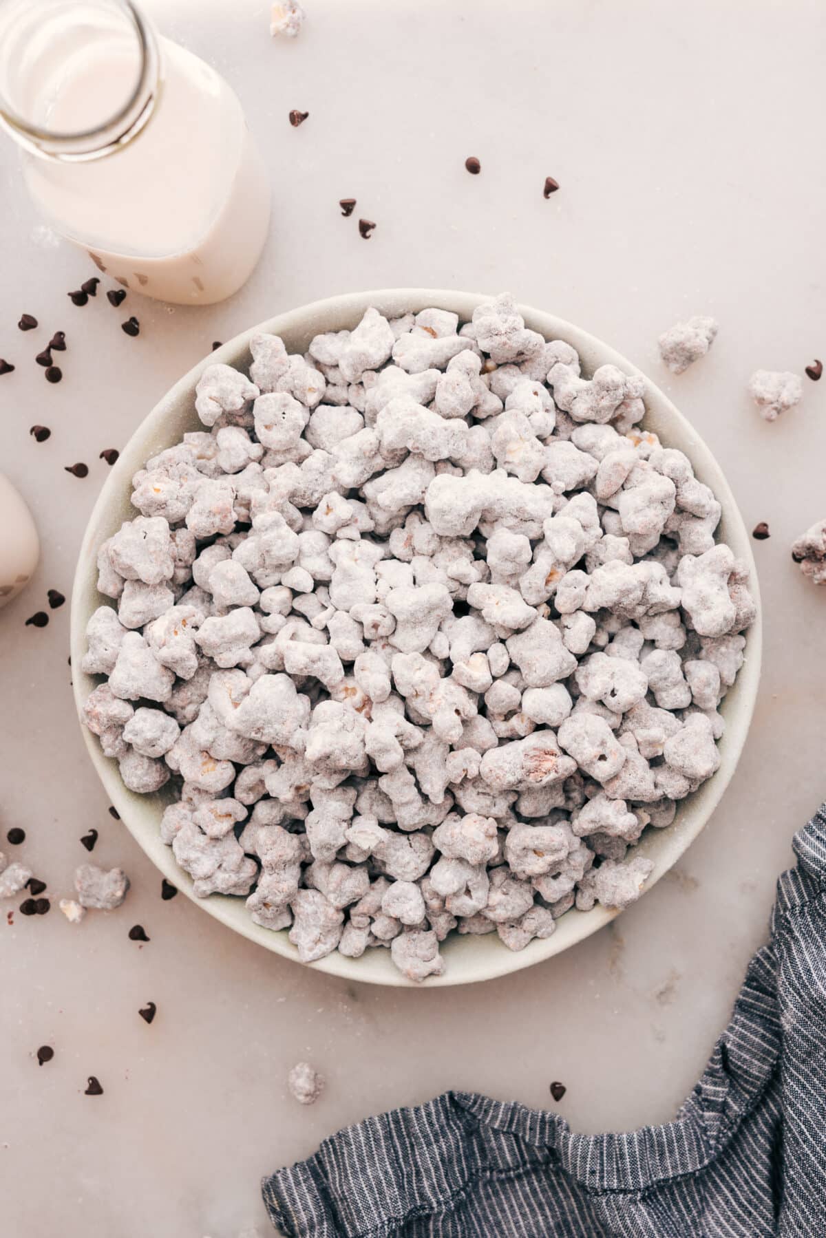 The Best Popcorn Puppy Chow Recipe Popcorn Puppy Chow in a bowl, ready for you to enjoy.