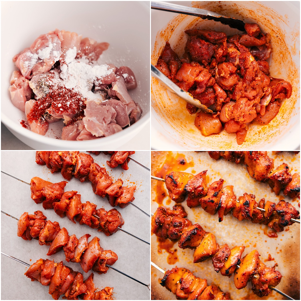 The Best Bang Bang Chicken Kabobs Chicken is prepped, threaded onto skewers, and cooked to perfection for these Bang Bang Chicken Skewers.